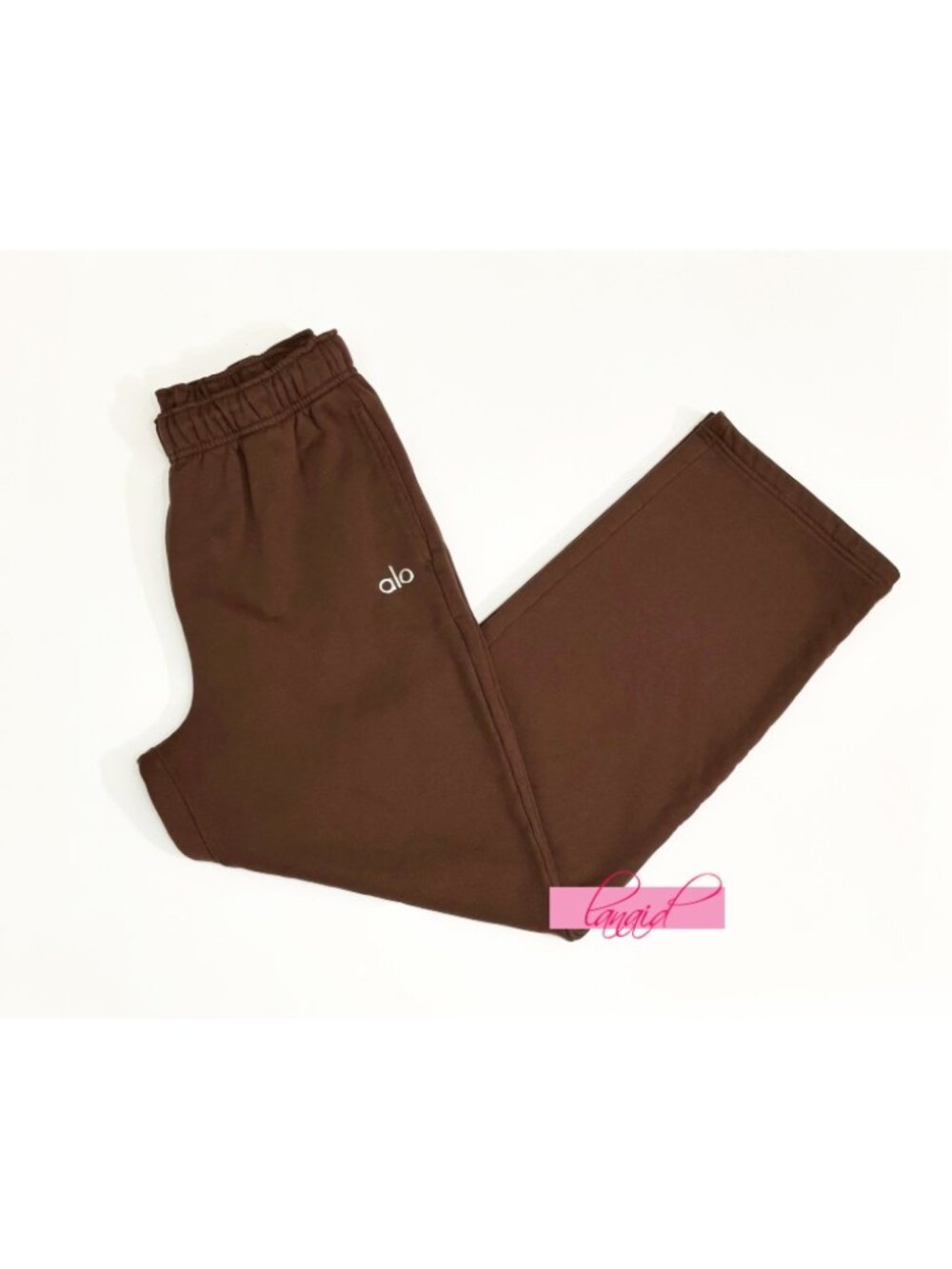 Alo Accolade Straight Leg Sweatpants Brownstone High-Rise Waist Sweats Joggers M - Picture 8 of 10